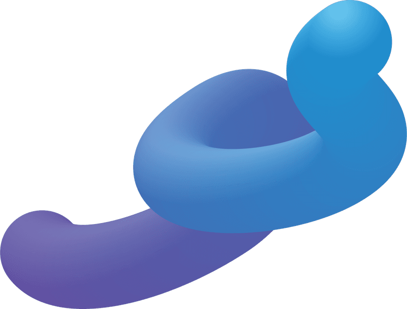 Blue decorative line middle left