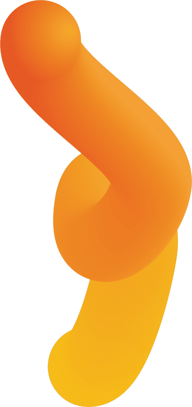 Orange decorative line bottom left small